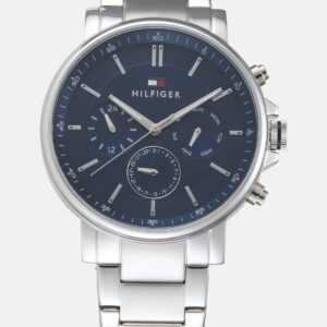 Tommy Hilfiger Herrenuhr Blau Silber, Chronograph, OVP, Batterie muss getauscht werden | Zustand: Sehr Gut